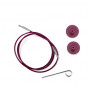 KnitPro Wire / Cable for Short Interchangeable Circular Knitting Needles 20cm (Becomes 40cm incl. les aiguilles) Purple