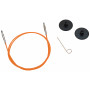 KnitPro Câble pour Aiguilles Circulaires Interchangeables 56cm (Devient 80cm avec aiguilles) Orange