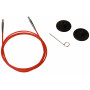 KnitPro Wire / Cable pour aiguilles à tricoter circulaires interchangeables 76cm (devient 100cm avec les aiguilles) Rouge