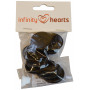 Infinity Hearts Pull Button Black 30mm - 10 pcs.