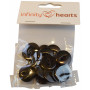 Bouton Infinity Hearts Acrylic Black 19mm - 20 pcs