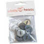 Bouton Infinity Hearts Acrylic Grey 19mm - 20 pcs
