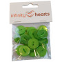 Bouton Infinity Hearts Acrylic Green 19mm - 20 pcs