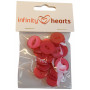Bouton Infinity Hearts Acrylic Cerise 19mm - 20 pcs