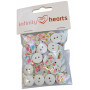 Boutons Infinity Hearts Buttons Wood Flowers Ass. couleurs 15mm - 50 pcs