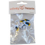 Infinity Hearts Yeux de sécurité avec maquillage Jaune / Bleu 13x20mm - 5 paires