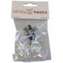 Infinity Hearts Yeux de sécurité / Yeux Amigurumi Blanc 14mm - 5 pcs