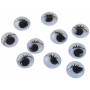 Infinity Hearts Rolling Eyes avec sourcils à coller 15mm - 10 pcs