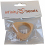Infinity Hearts Anneau en bois Coeur 50x50mm - 1 pièce