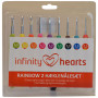Infinity Hearts Kit de Crochets Arc-en-ciel 13,5cm 2-6mm 9 Tailles