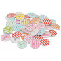 Boutons Infinity Hearts Wood White with Stripes Ass. couleurs 15mm - 90 pcs