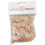 Boutons Infinity Hearts en bois 15mm - 100 pcs