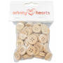 Boutons Infinity Hearts en bois 18mm - 100 pcs