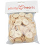 Boutons Infinity Hearts en bois 23mm - 100 pcs