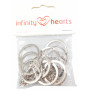 Infinity Hearts Porte-clés avec Chaîne en Argent 28mm - 10 pces