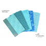 Tissu de Marie Fat Quarter Coton Turquoise 50x57cm - 5 pces