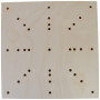 fromWOOD Planche de blocage en bois 16 trous 25x25x1,5cm