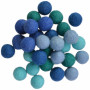 Boules de Feutre Laine 20mm Nuances de Bleu Assorties - 30 pces