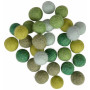 Boules de feutre Laine 10mm Nuances de Vert Assorties - 30 pces