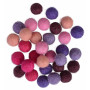 Boules de feutre Laine 10mm Nuances de Violet Assorties - 30 pces