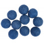Boules de Feutre Laine 20mm Bleu Foncé BL3 - 10 pces