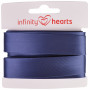 Infinity Hearts Ruban Sangle Satin Viscose 40/20mm 1402 Bleu Denim - 5m