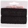 Infinity Hearts Ruban Dentelle Polyester 25mm 11 Noir - 5m