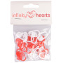 Marqueurs de point Infinity Hearts Rouge/Blanc 22mm - 30 pcs
