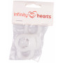 Chaîne de sucettes Infinity Hearts Adaptateur blanc 5x3cm - 5 pcs