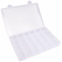 Boîte plastique Infinity Hearts pour boutons et accessoires Transparent 21x14cm - 24 compartiments