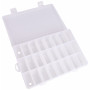 Boîte plastique Infinity Hearts pour boutons et accessoires Transparent 19.5x14cm - 24 compartiments