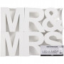 Lettres pour affichage, blanc, MR & MRS, H: 17,5 cm, P: 4,5 cm, 1 set