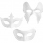 Masques, blanc, H: 10-20 cm, L: 18-20 cm, 3x4 pièce/ 1 Pq.