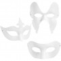 Masques, blanc, H: 10-20 cm, L: 18-20 cm, 3x4 pièce/ 1 Pq.