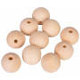 Perles en bois Infinity Hearts rondes 25 mm - 10 pièces
