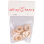 Infinity Hearts Anneaux de bois / Anneaux de rideaux Ronds 20mm - 10 pcs