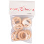 Infinity Hearts Anneaux de bois / Anneaux de rideaux Ronds 30mm - 10 pcs