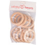 Infinity Hearts Anneaux de bois / Anneaux de rideaux Ronds 70mm - 10 pcs