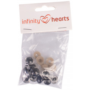 Yeux de sécurité Infinity Hearts / Yeux pour Amigurumi Noir 9x12mm