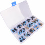 Infinity Hearts Yeux de Sécurité Peluche / Yeux Amigurumi dans Boîte Plastique Bleu 8-30mm - 18 kits