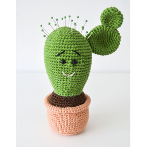 KreaLoui Coussin Aiguille Cactus - Patron de Coussin au Crochet 18cm