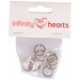 Infinity Hearts Anneau Porte-Clé Épais Argent 15mm - 10 pces