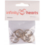 Porte-clés Infinity Hearts épais argenté 20 mm - 10 pièces