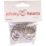 Infinity Hearts Porte-clés Épais Argenté 25mm - 10 pcs