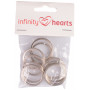 Infinity Hearts Porte-clés Épais Argenté 30mm - 10 pcs