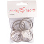Porte-clés Infinity Hearts épais argenté 35 mm - 10 pièces