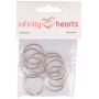 Porte-clés Infinity Hearts fin argenté 25 mm - 10 pièces