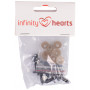 Infinity Hearts Yeux de sécurité / Yeux Amigurumi Renard Noir 12mm - 5 paires