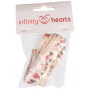 Infinity Hearts Ruban Tissu Motifs Floraux Rouge/Noir 15mm - 3 mètres