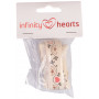 Infinity Hearts Ruban Tissu Motifs Cœurs Colombes 15mm - 3 mètres